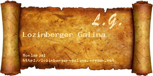 Lozinberger Galina névjegykártya